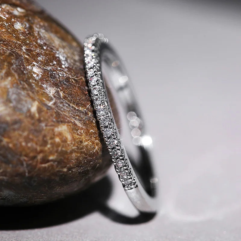 Thin CZ Wedding Ring