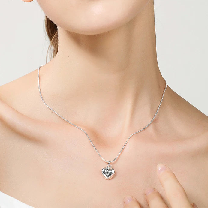 Snake Chain Heart Necklace