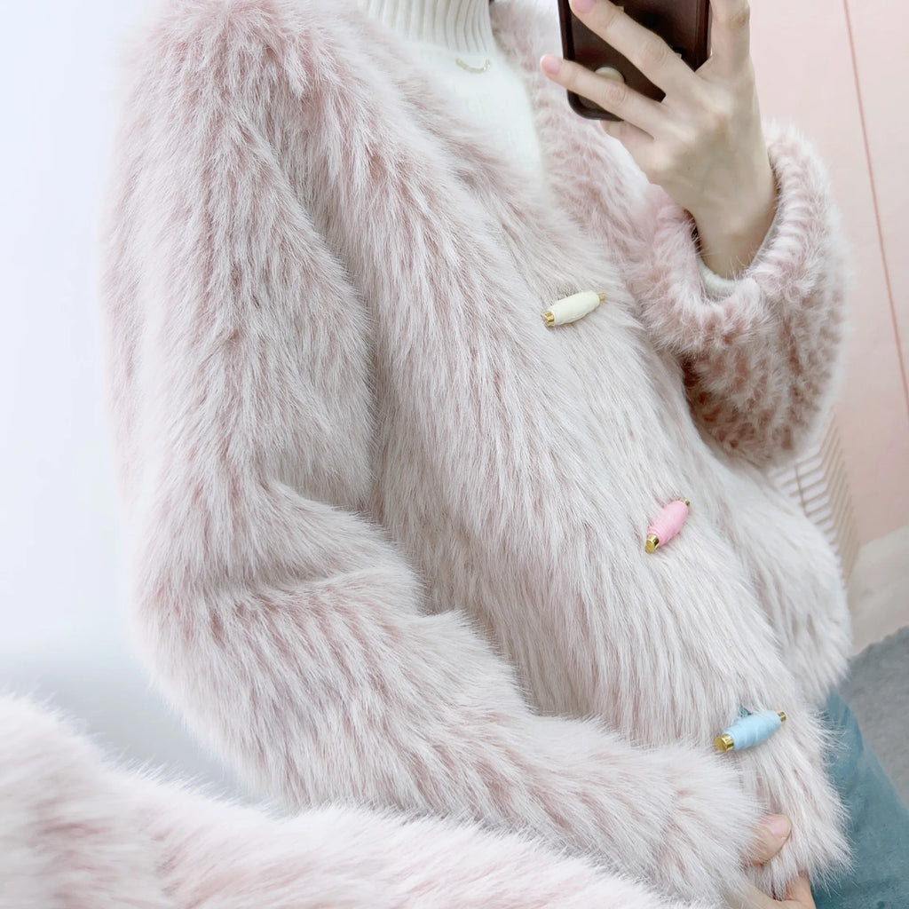 Noblewoman-Style Faux Shearling Coat