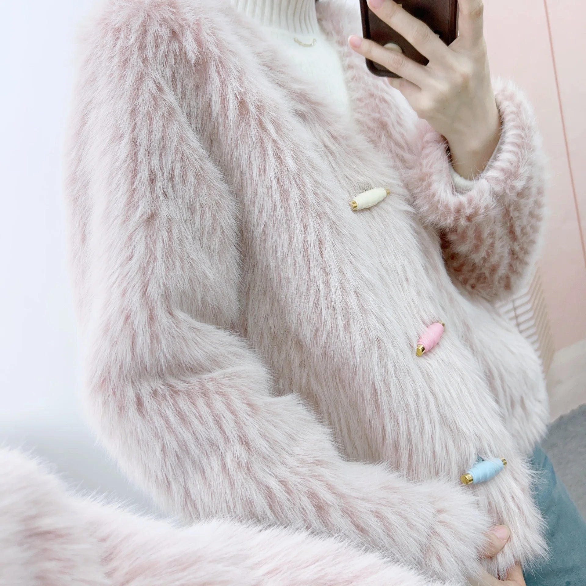 Noblewoman-Style Faux Shearling Coat