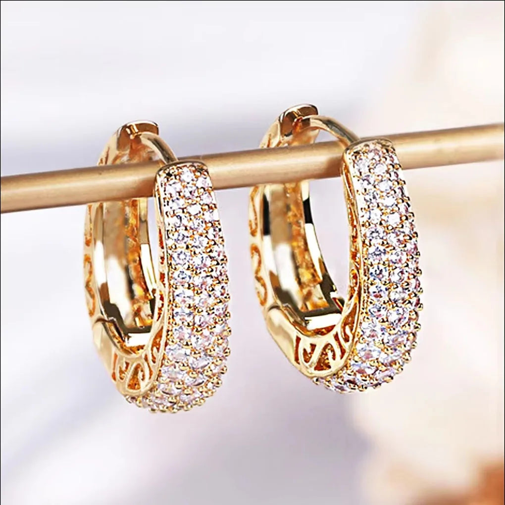 Pave Hollow Hoops