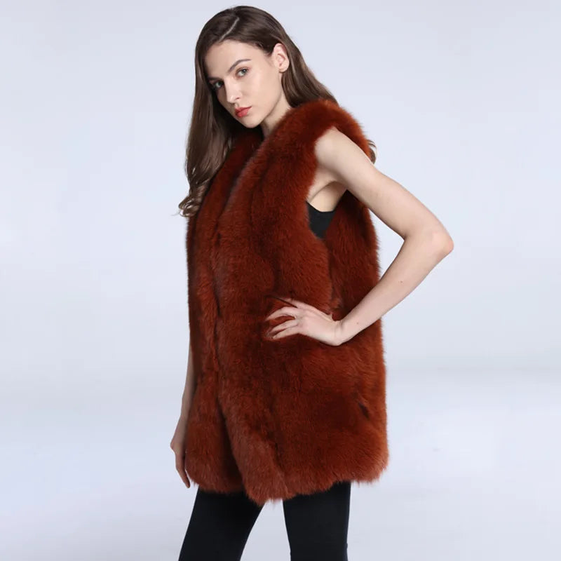 Long Fox Fur Vest