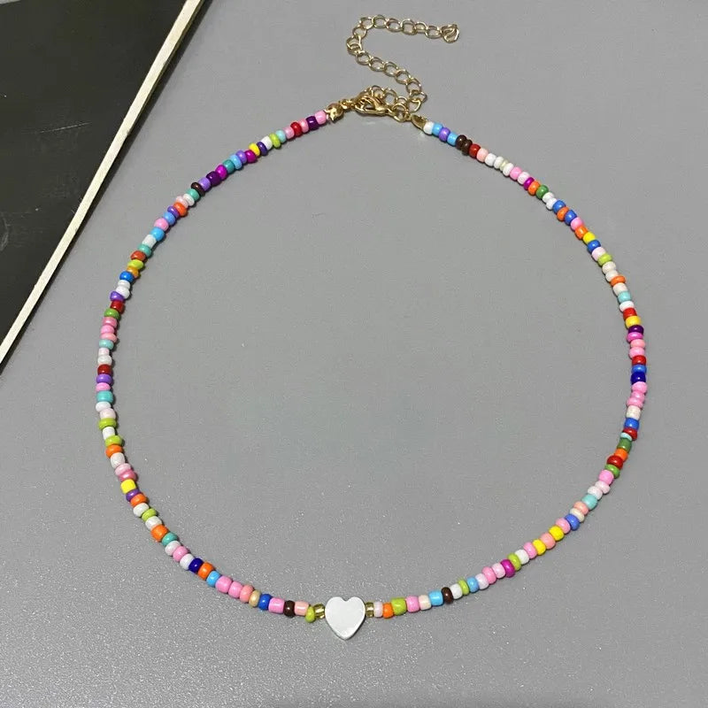 Colorful Heart Choker