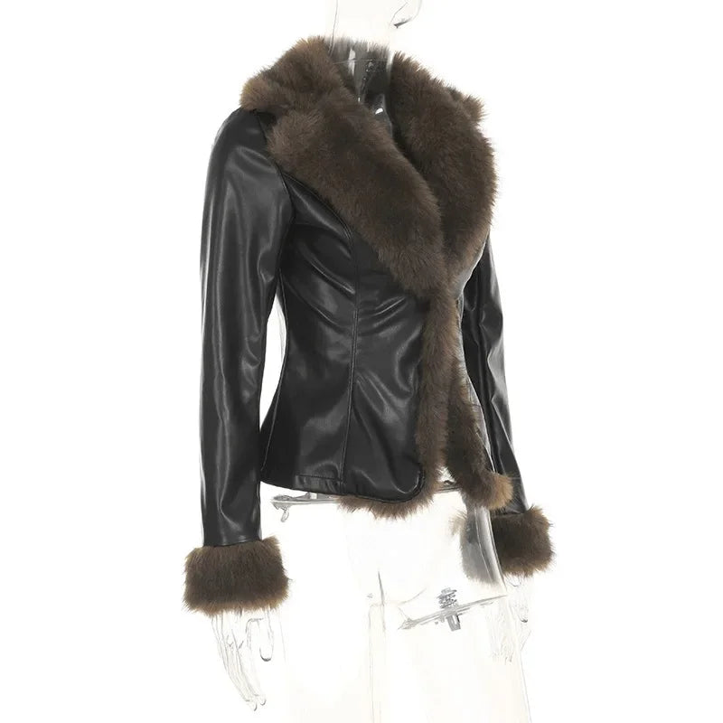 Long Shearling Moto