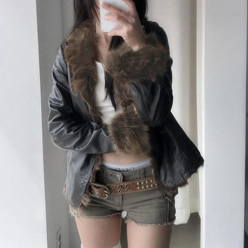 Long Shearling Moto