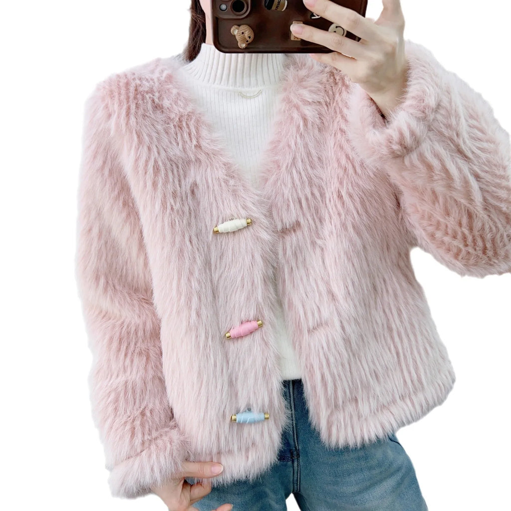 Noblewoman-Style Faux Shearling Coat