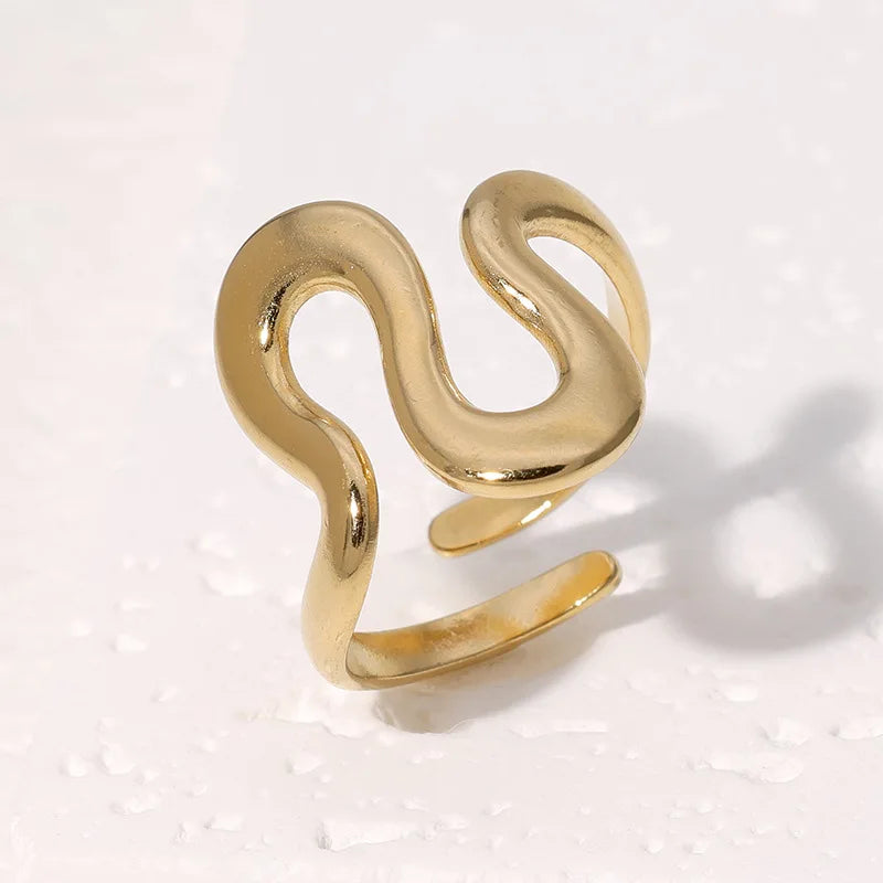 Waterproof Gold Open Ring