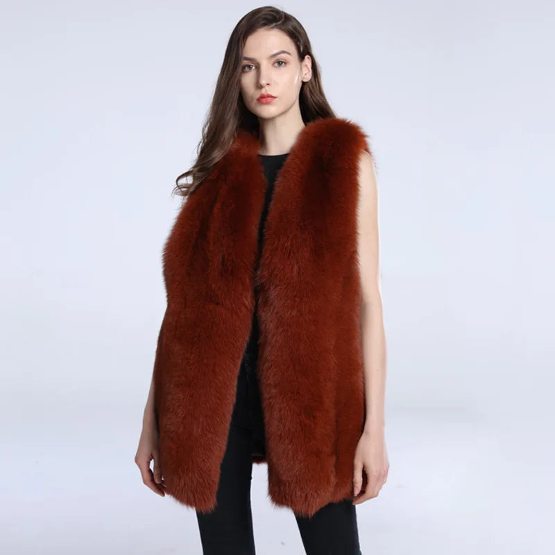 Long Fox Fur Vest