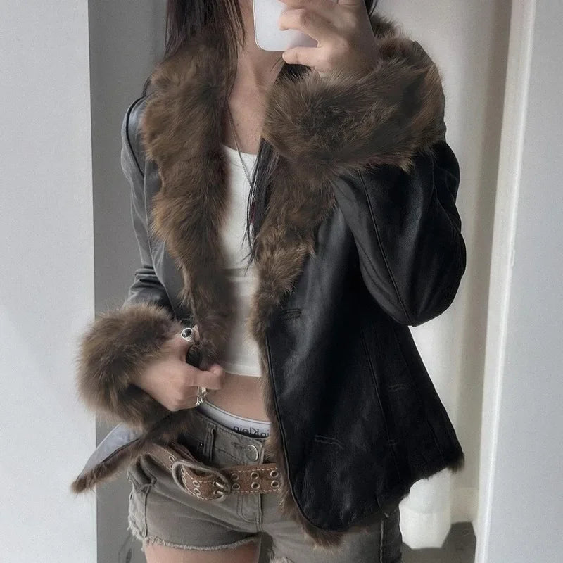 Long Shearling Moto