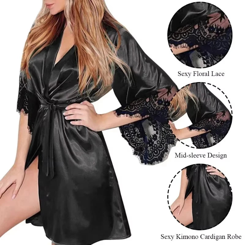 Lace Robe and Chemise Set
