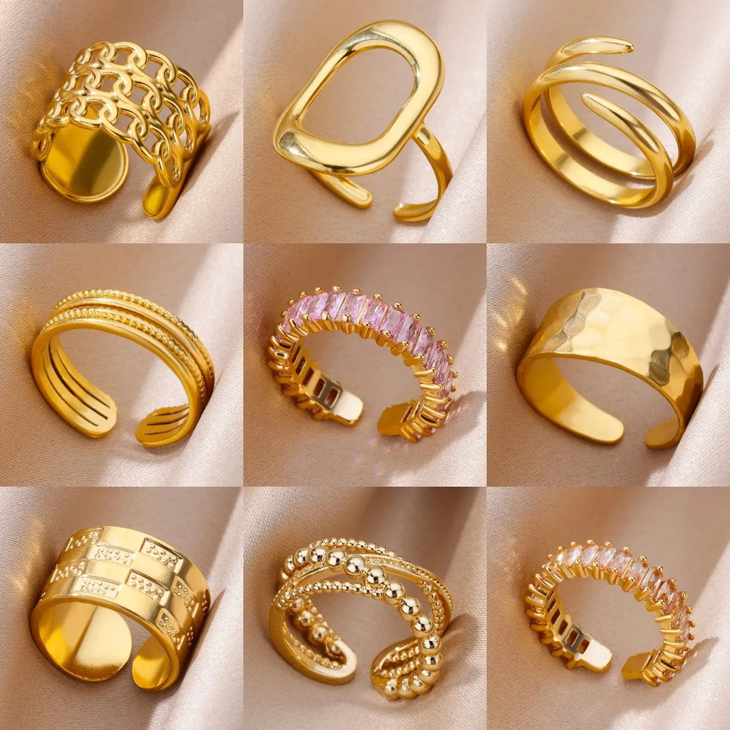 Gold Stainless Steel Wedding Bands