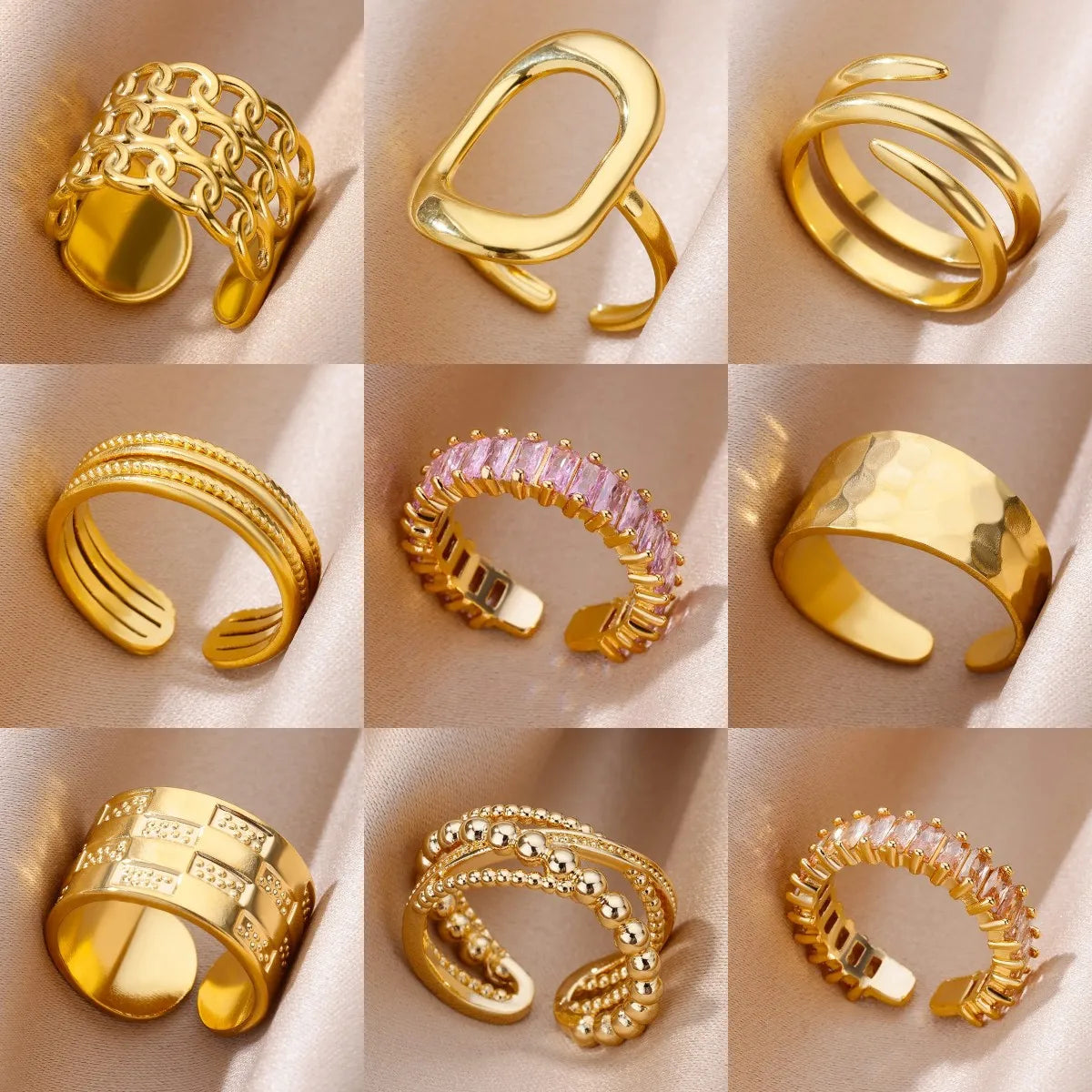 Gold Stainless Steel Wedding Bands