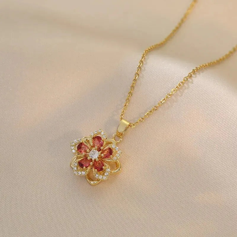 Gold Zircon Flower Chain