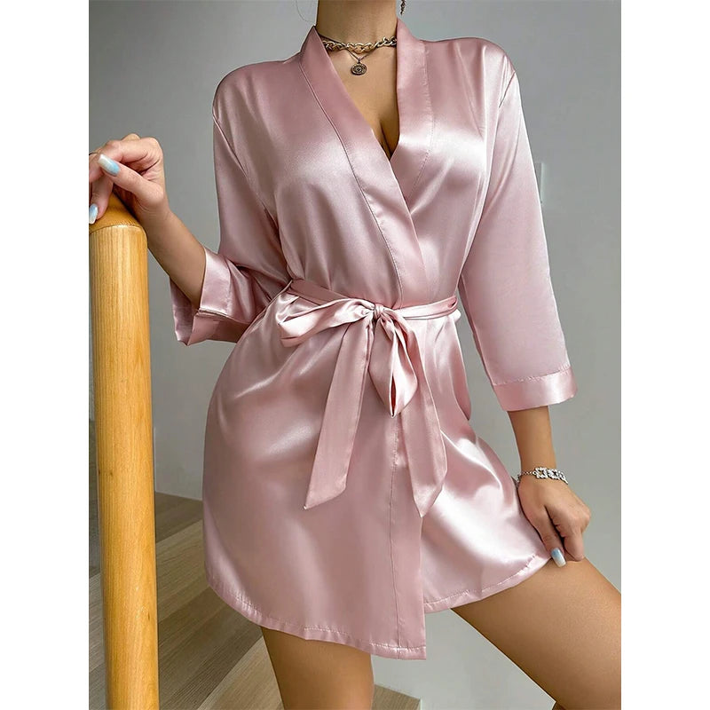 Satin Kimono Bridesmaid Robe