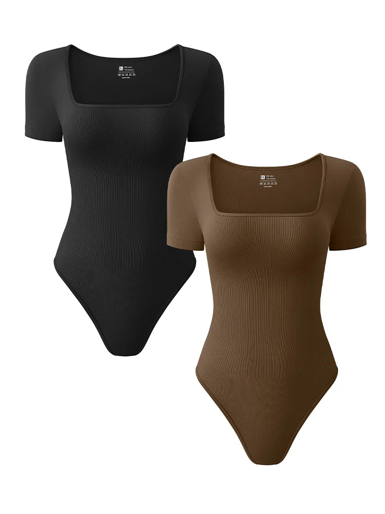 Square-Neck Biker Unitard