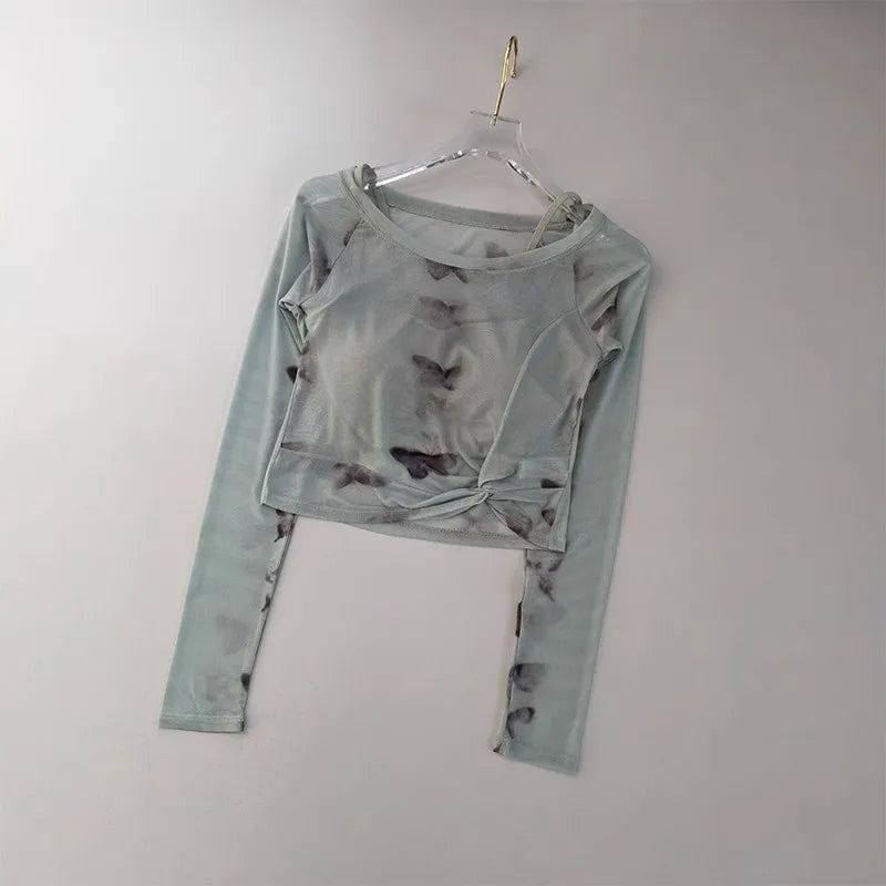 Mesh Butterfly "2-in-1" Yoga Top