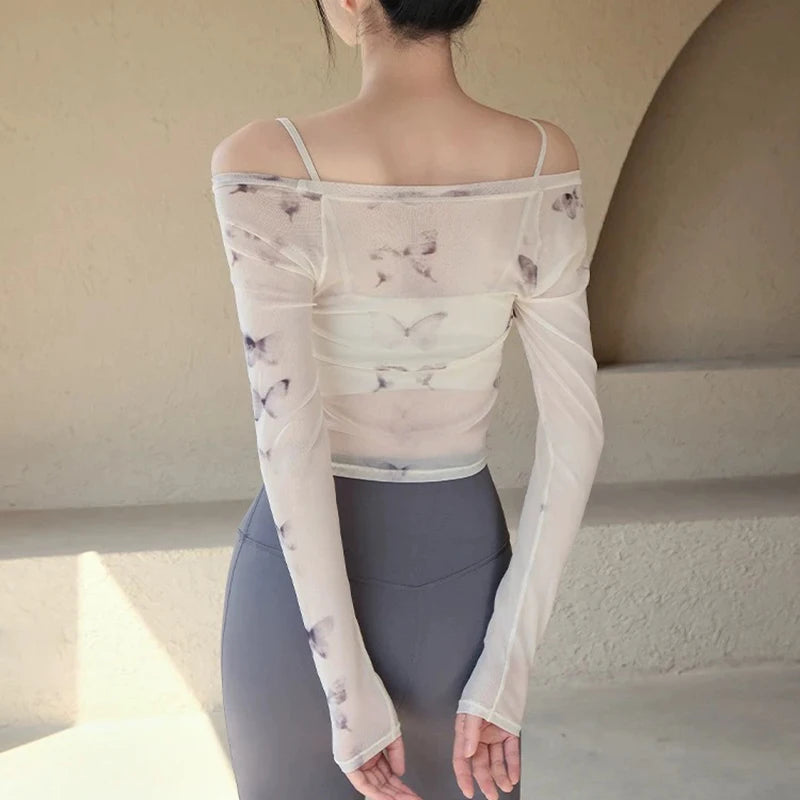 Mesh Butterfly "2-in-1" Yoga Top