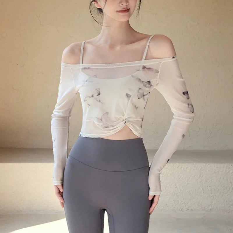 Mesh Butterfly "2-in-1" Yoga Top
