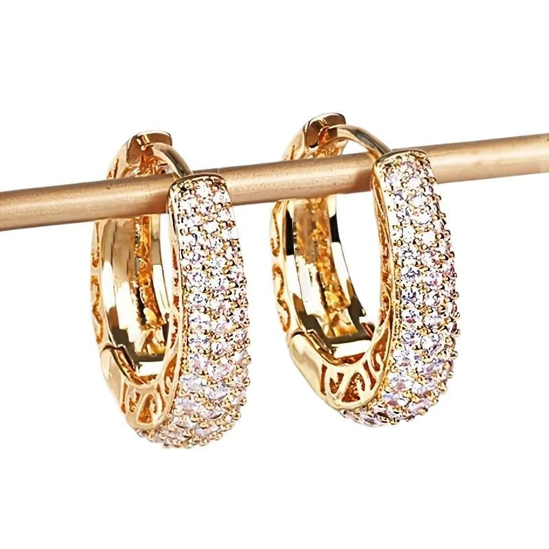 Pave Hollow Hoops