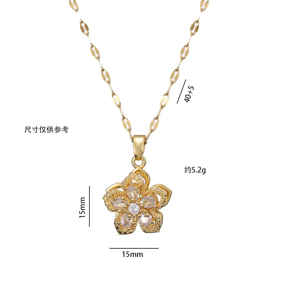 Gold Zircon Flower Chain
