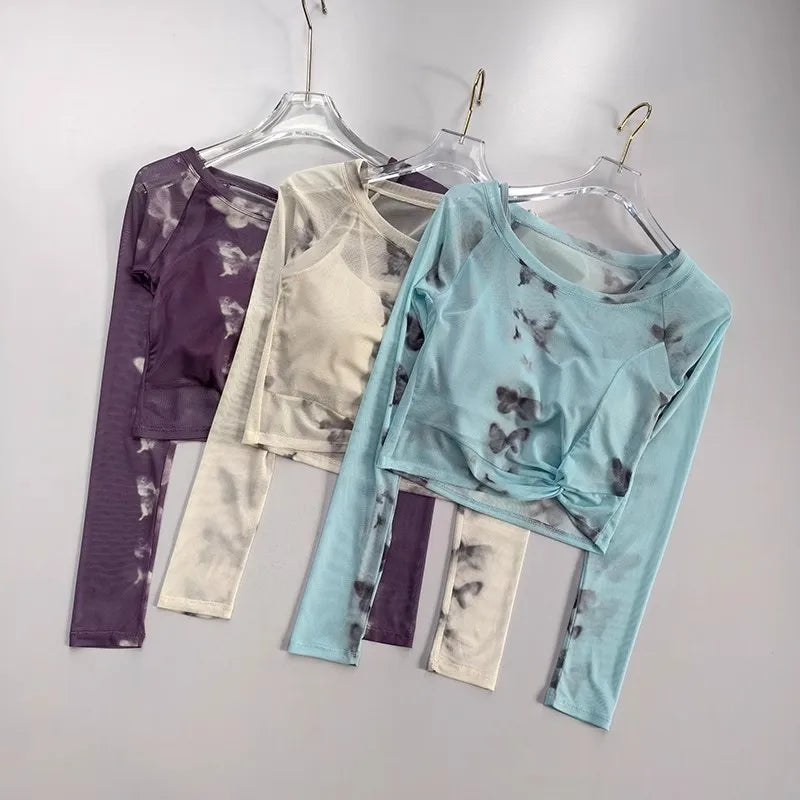 Mesh Butterfly "2-in-1" Yoga Top