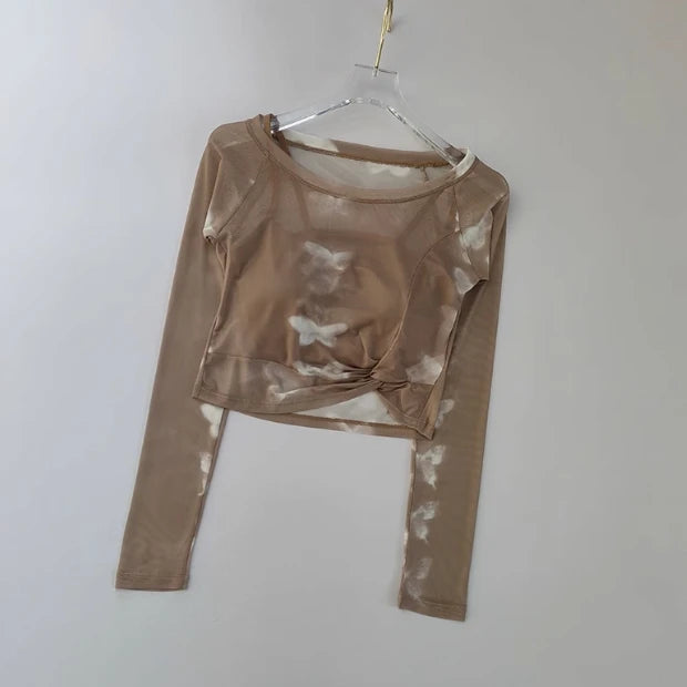 Mesh Butterfly "2-in-1" Yoga Top