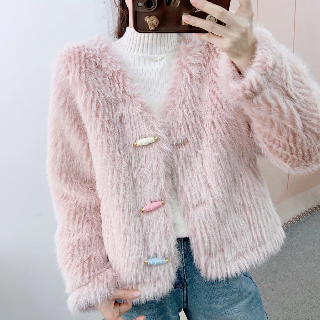 Noblewoman-Style Faux Shearling Coat