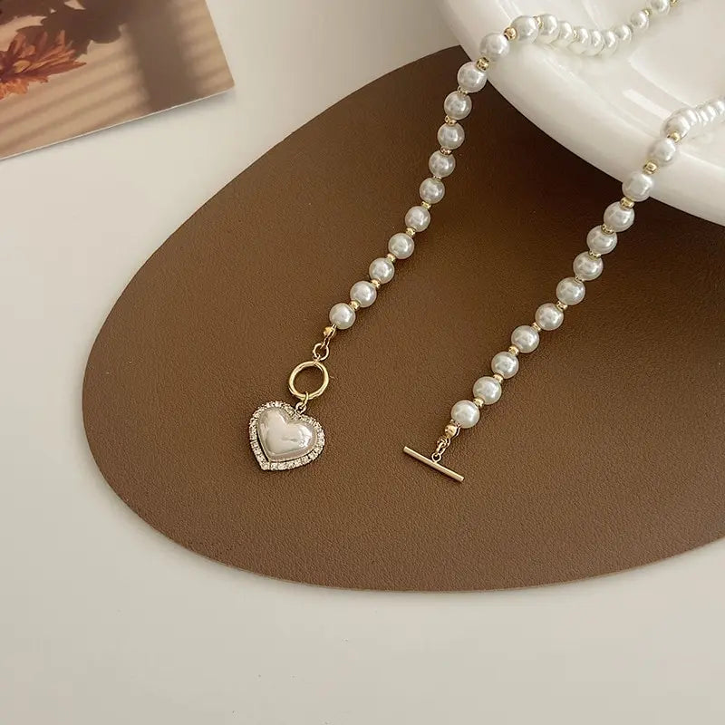 Elegant Pearl Heart Pendant