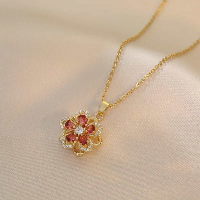 Gold Zircon Flower Chain