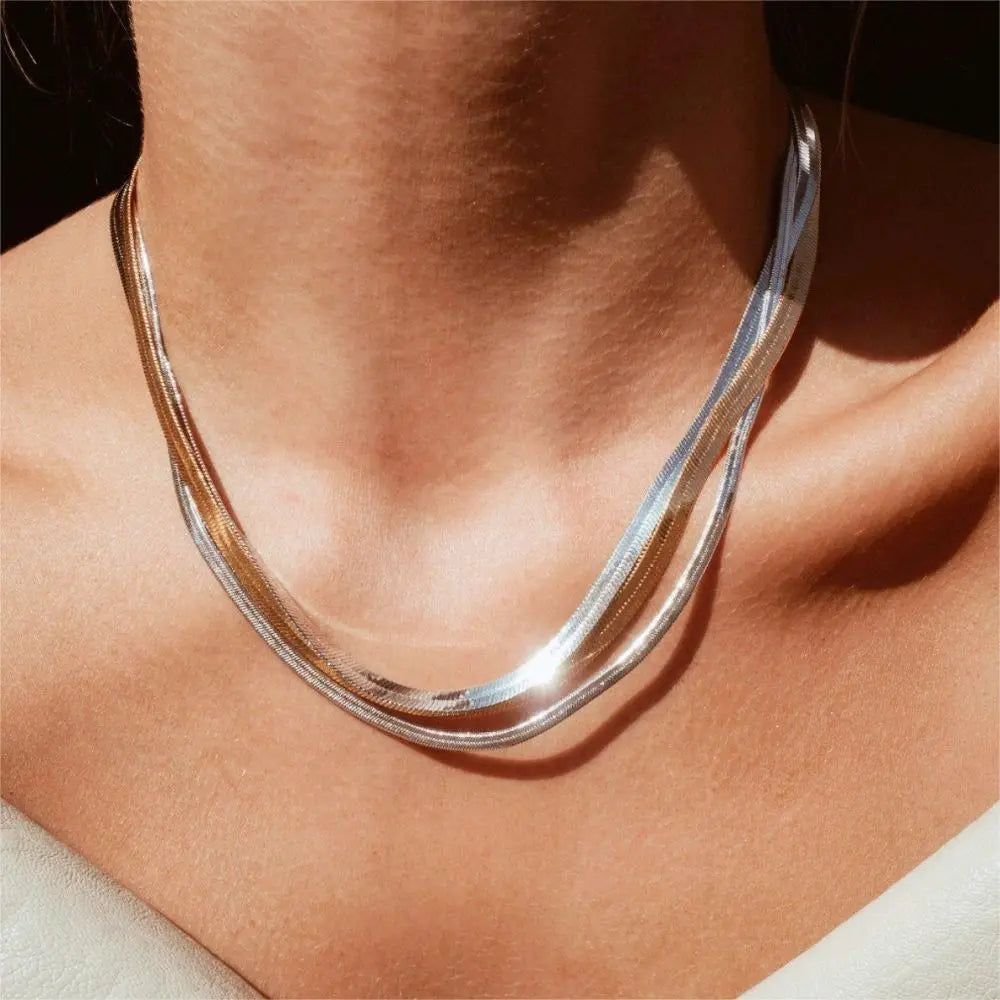 Unisex Herringbone Necklace