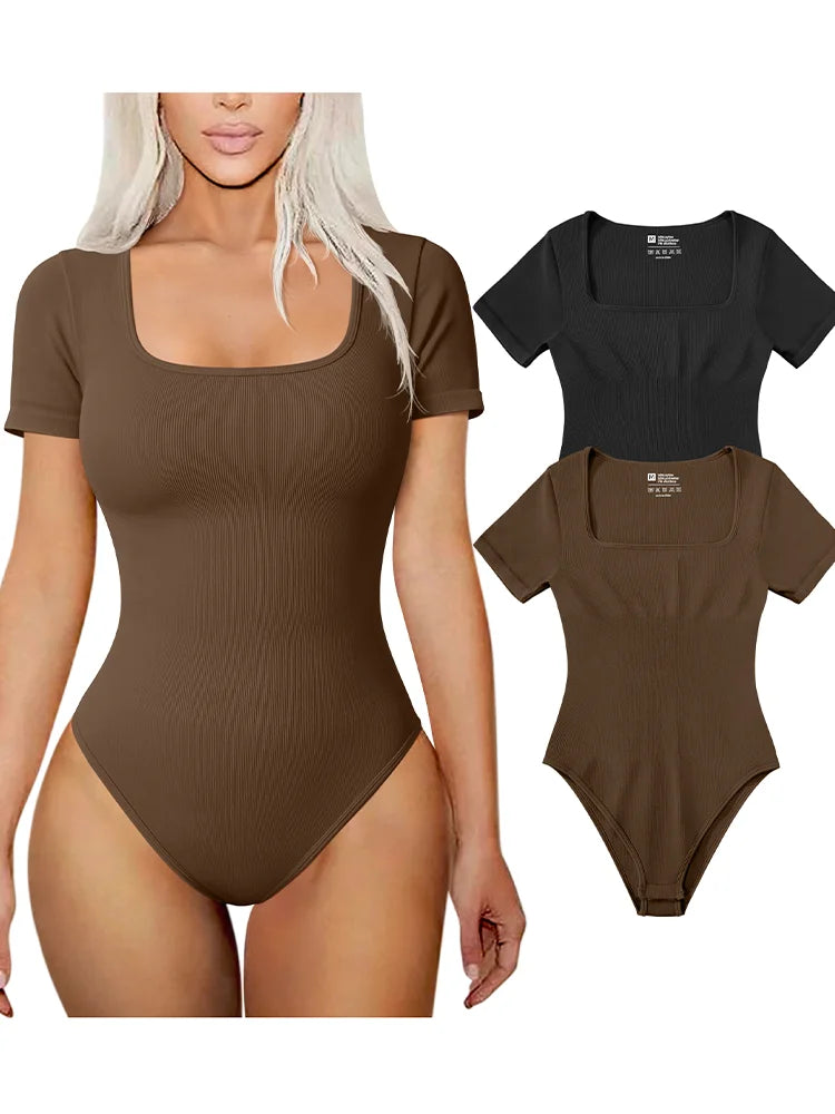 Square-Neck Biker Unitard