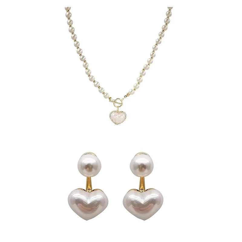 Elegant Pearl Heart Pendant