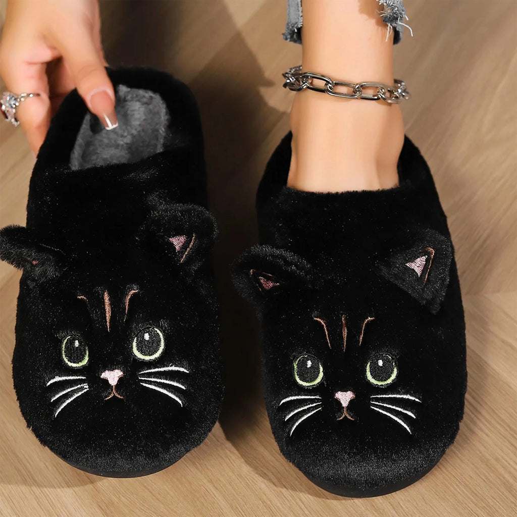 Novelty Cat-Shaped House Shoes