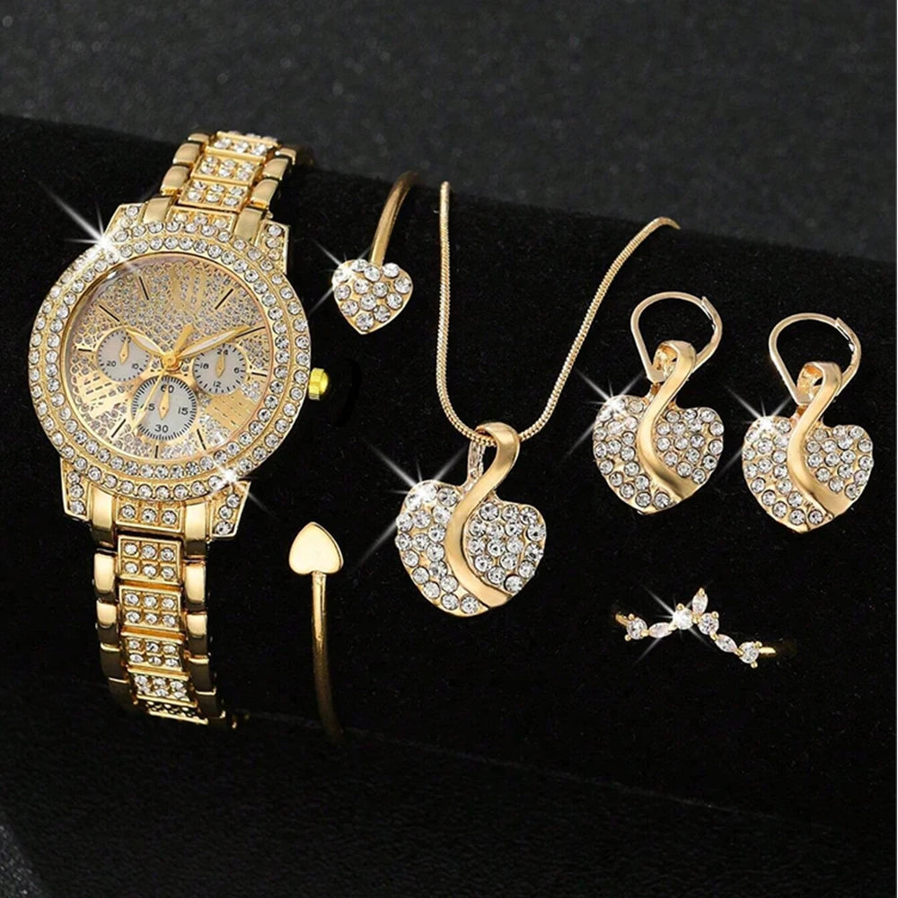 Luxury Rhinestone Watch Set