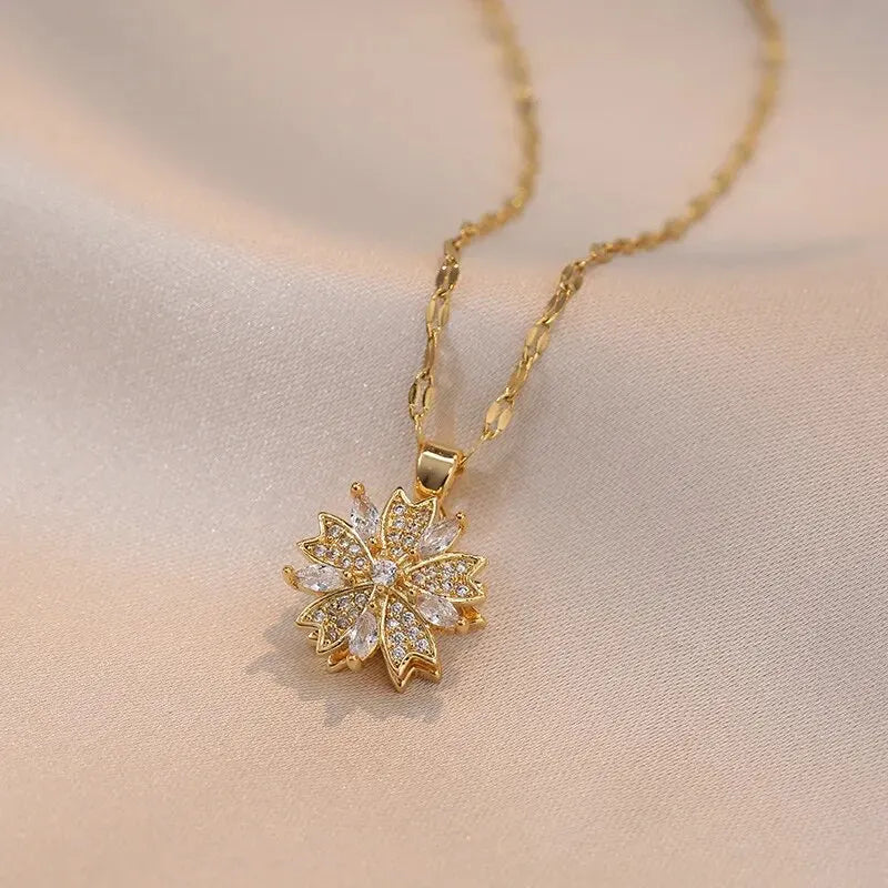 Gold Zircon Flower Chain