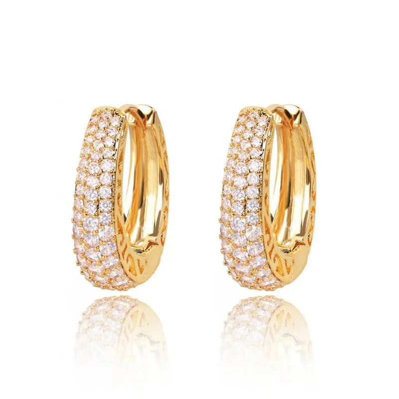 Pave Hollow Hoops