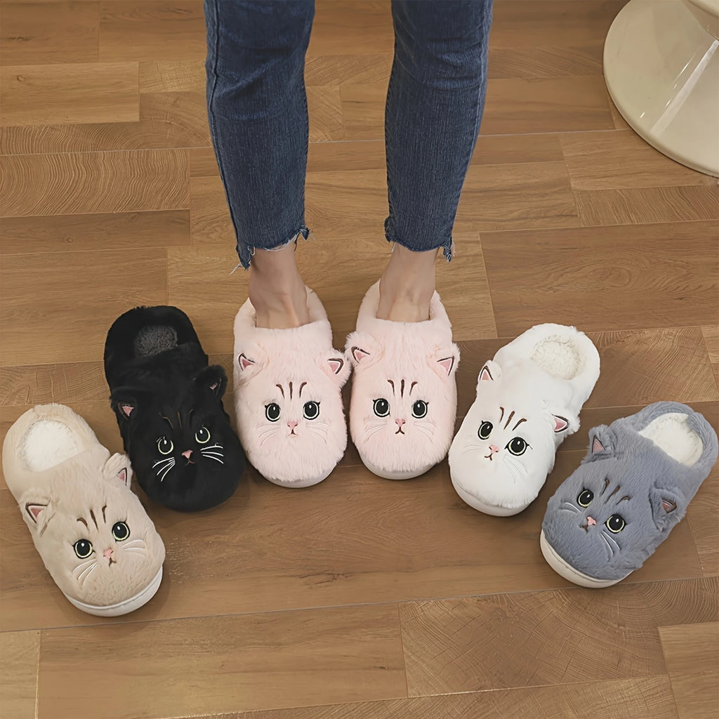 Novelty Cat-Shaped House Shoes