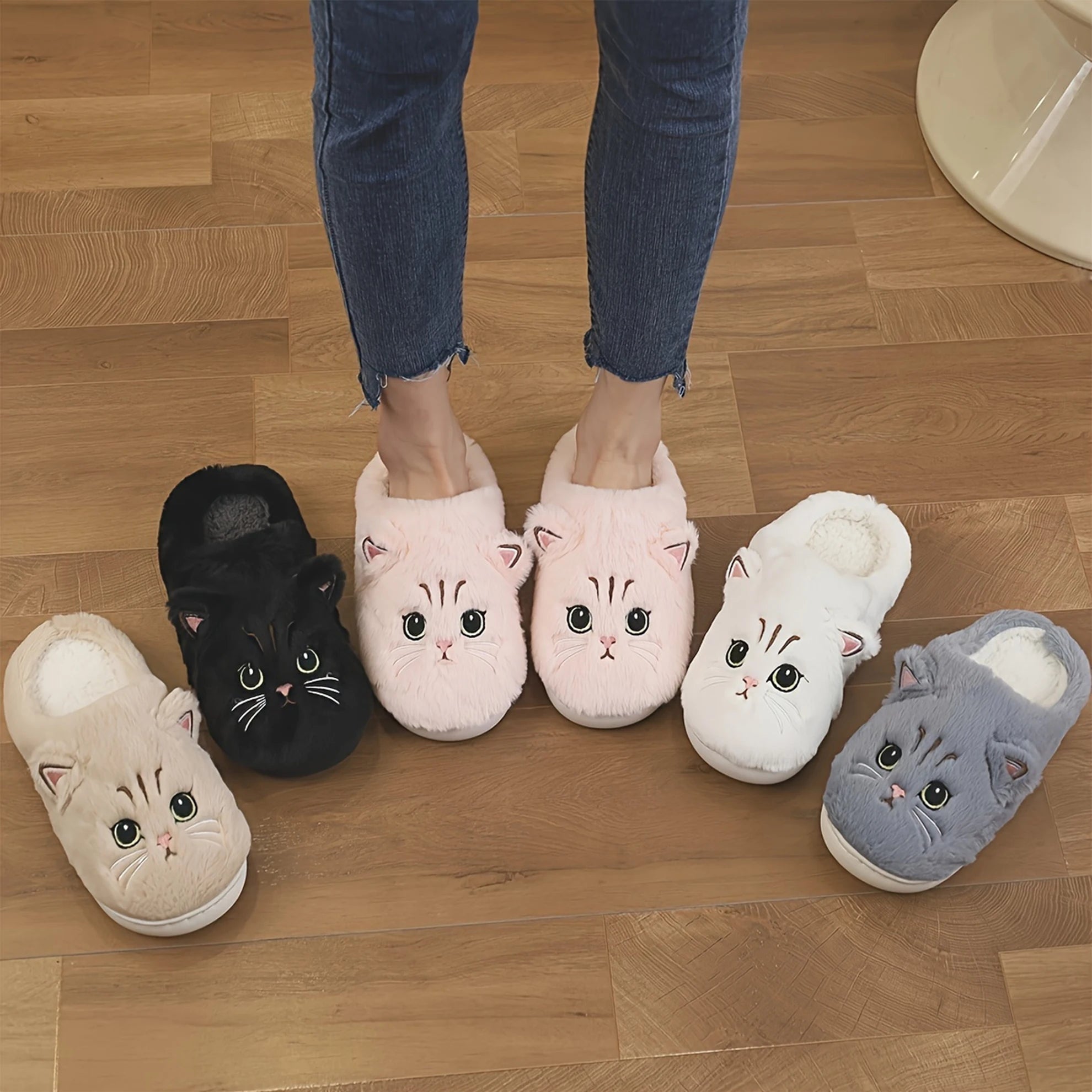 Novelty Cat-Shaped House Shoes