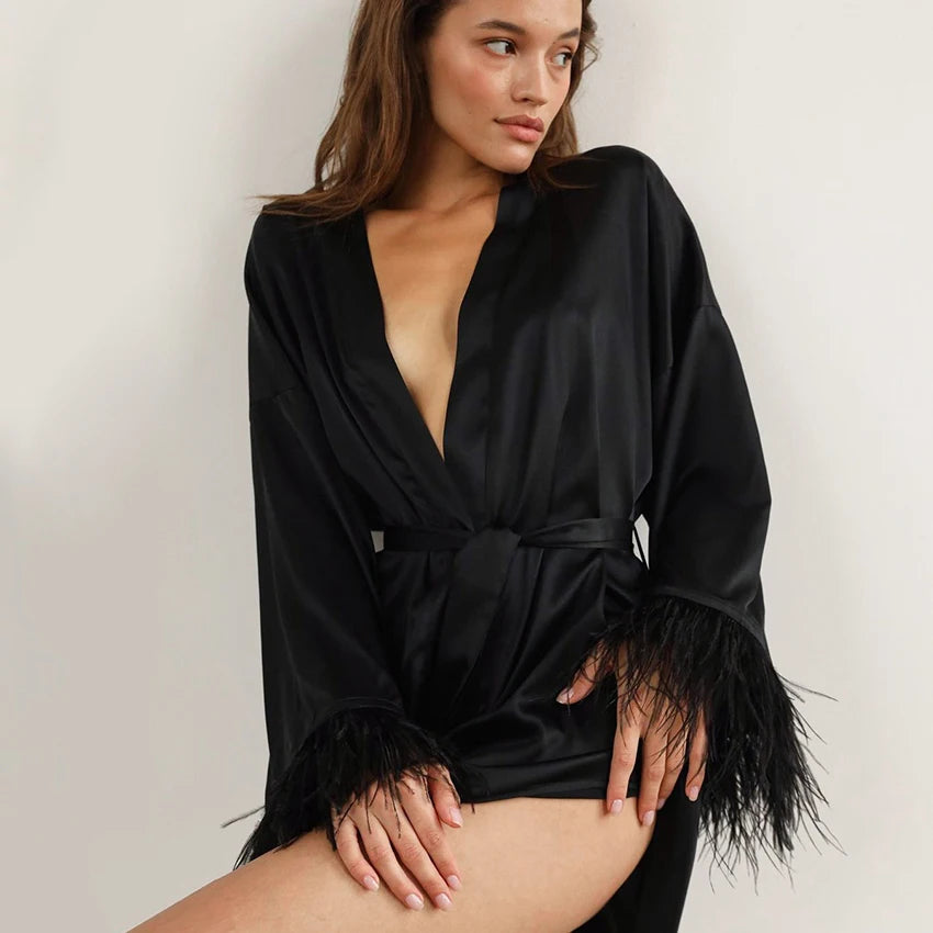 Feather Boudoir Robe
