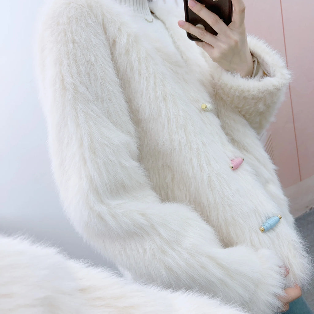 Noblewoman-Style Faux Shearling Coat