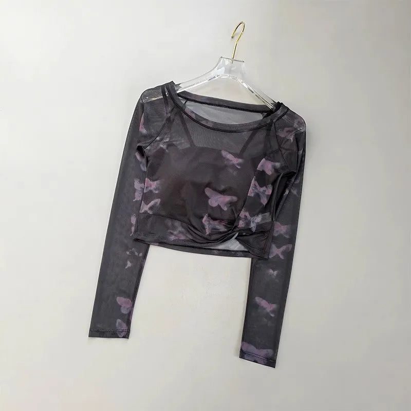 Mesh Butterfly "2-in-1" Yoga Top