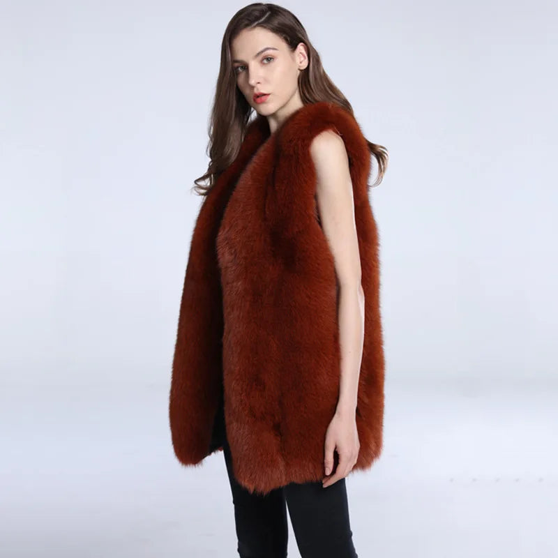 Long Fox Fur Vest