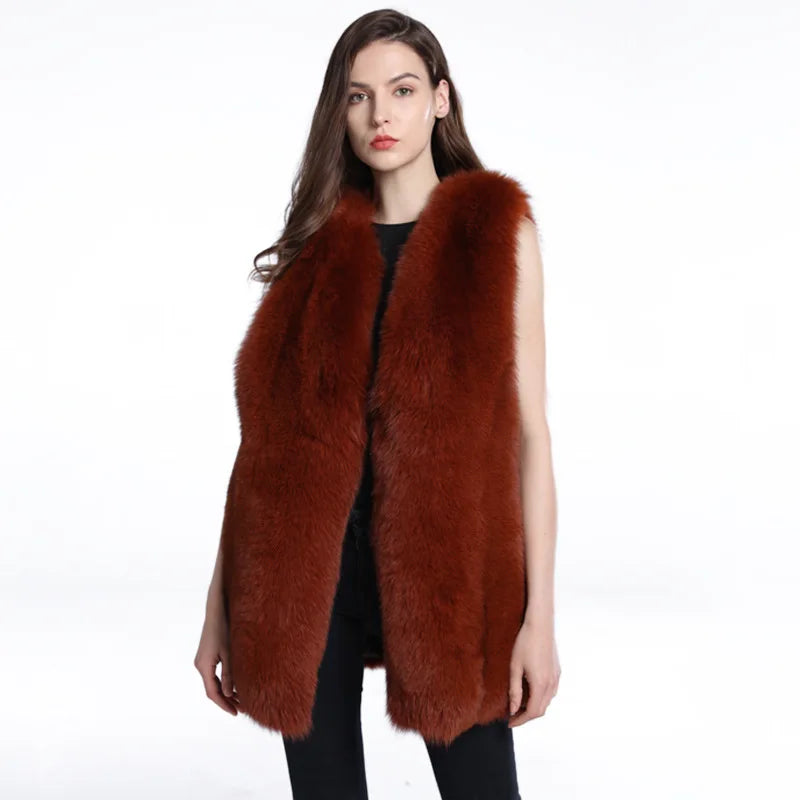 Long Fox Fur Vest