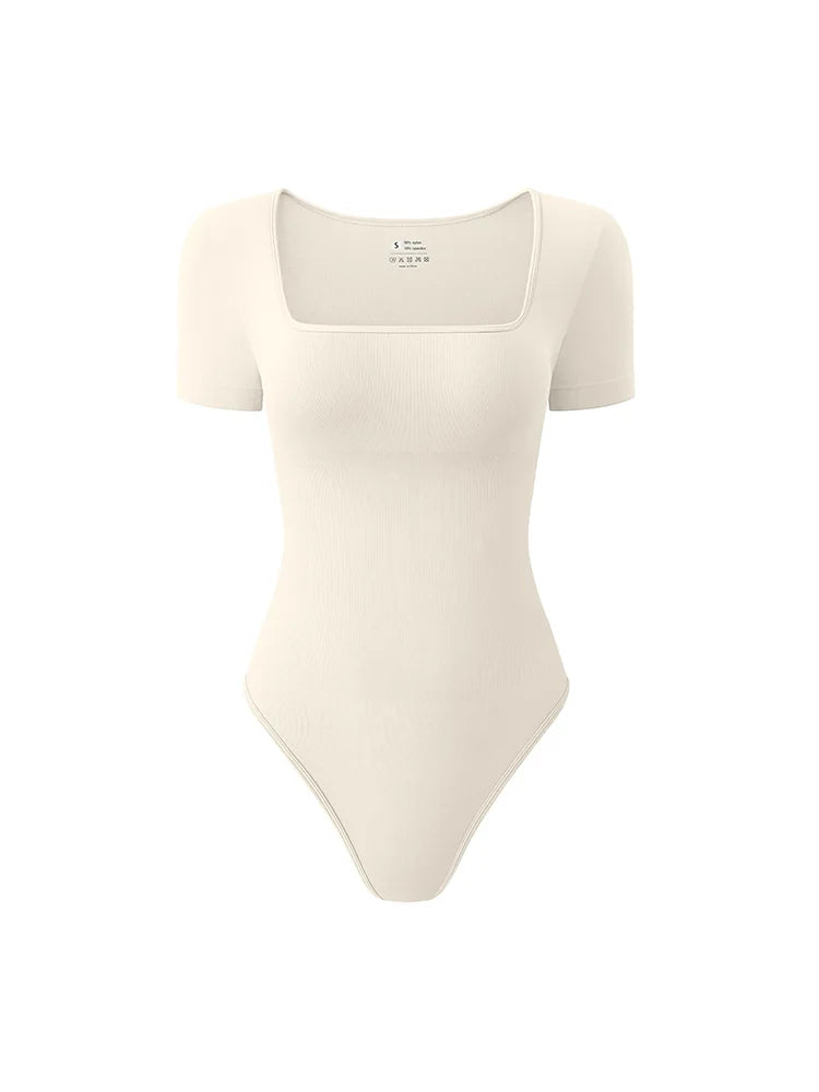 Square-Neck Biker Unitard